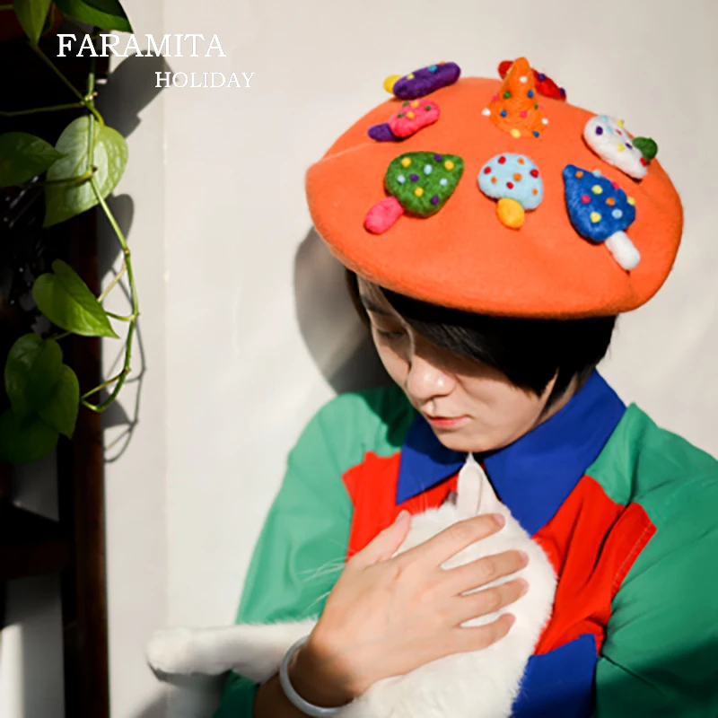 Faramita Holiday Yayoi Kusama's Poisonous Mushrooms Coloful Originality Novelty Fashion Women Beret Decoration Girls Baroque Hat
Faramita Holiday Yayoi Kusama's Poisonous Mushrooms Coloful Originality Novelty Fashion Women Beret Decoration Girls Baroque Hat