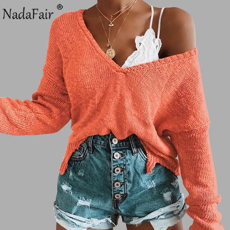 Nadafair Off Shoulder Sexy Knitted Sweater Women Long Sleeve Casual Loose Winter Pullover Sweater Jumper Pull Femme 2019
Nadafair Off Shoulder Sexy Knitted Sweater Women Long Sleeve Casual Loose Winter Pullover Sweater Jumper Pull Femme 2019