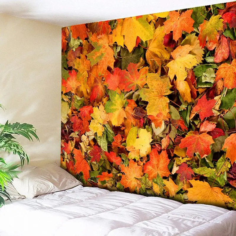 

3D Printed Fall Maple Leaf Tapestry Wall Hanging Bohemian Tapestries Wall Art Blanket Hippie Home Decor Table Cloth Yoga Mat