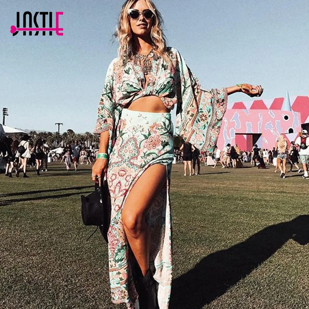 Jastie Lotus Kimono Set Adjustable Wrap Waist Tops Women Jacket & Floral Print Maxi Split Skirt Summer Dress Boho Chic Vestidos
Jastie Lotus Kimono Set Adjustable Wrap Waist Tops Women Jacket & Floral Print Maxi Split Skirt Summer Dress Boho Chic Vestidos