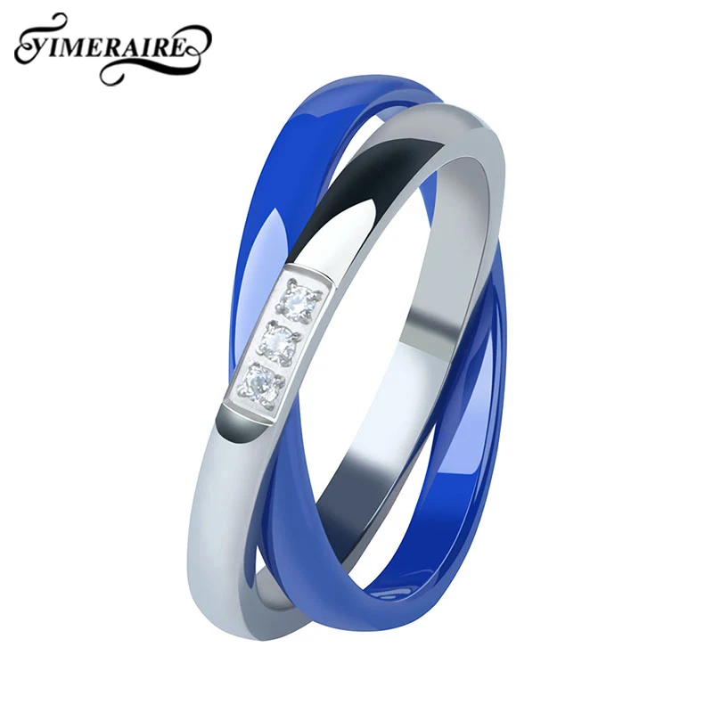 New Elegant Blue Double Circle Ring Rhinestone Stainless Steel With Ceramic Rings For Women Fashion Jewelry Wedding Party Gifts
New Elegant Blue Double Circle Ring Rhinestone Stainless Steel With Ceramic Rings For Women Fashion Jewelry Wedding Party Gifts