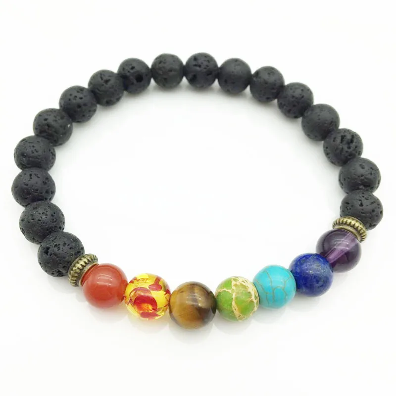 7 Chakra Healing Bracelet Black Lava Beads Reiki Buddha Prayer Stone Men's and Women's Charm Bracelet
7 Chakra Healing Bracelet Black Lava Beads Reiki Buddha Prayer Stone Men's and Women's Charm Bracelet