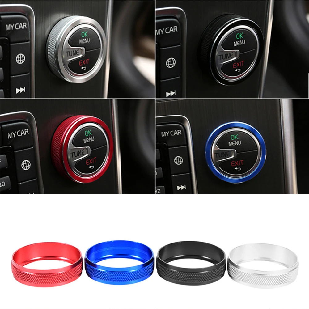 4X Sound Knob Cover Sticker Circle For Volvo Air Conditioning Button S60V60XC60