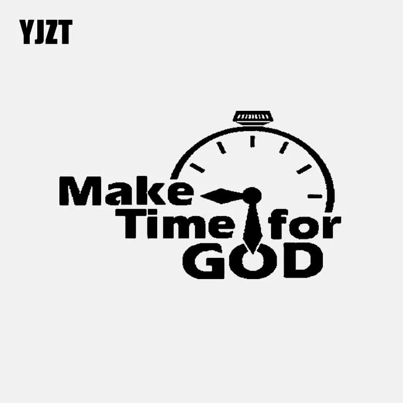 

YJZT 15.2CM*9.1CM Make Time for GOD Vinyl Decal Car Sticker Christian Faith Church Religion Bible Love Black/Silver C3-1353