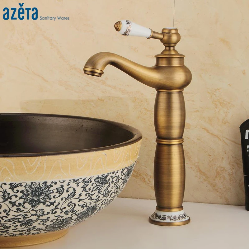 Azeta Classical Style Bathroom Faucet Brass Antique Basin Tap Single Handle Basin Mixer Deck Mounted Wash Basin Faucet AT8906HA
Azeta Classical Style Bathroom Faucet Brass Antique Basin Tap Single Handle Basin Mixer Deck Mounted Wash Basin Faucet AT8906HA