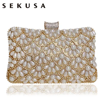 SEKUSA Beaded Women Day Clutches Chain Shoulder DIamonds Handmade Style Evening Bag Party Wedding Dinner Handbags
SEKUSA Beaded Women Day Clutches Chain Shoulder DIamonds Handmade Style Evening Bag Party Wedding Dinner Handbags
