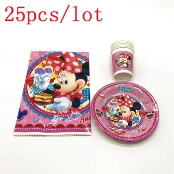 Disney Minnie Mouse 25Pcs/Lot Disposable Paper Cups+Plates Kid Girl Favors Birthday Party Anniversary Glass Decoration Supply
Disney Minnie Mouse 25Pcs/Lot Disposable Paper Cups+Plates Kid Girl Favors Birthday Party Anniversary Glass Decoration Supply