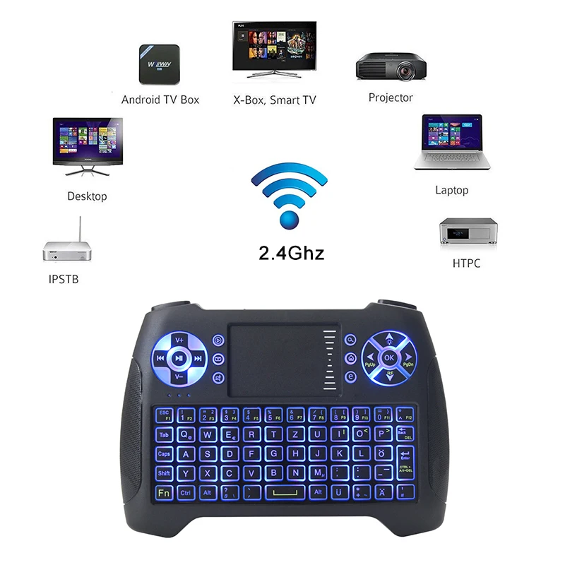 SUNGI T16 Mini Wireless Backlit Keyboard with Touchpad Backlight Keyboard Rechargeable Battery for Android TV Box Smart TV
SUNGI T16 Mini Wireless Backlit Keyboard with Touchpad Backlight Keyboard Rechargeable Battery for Android TV Box Smart TV