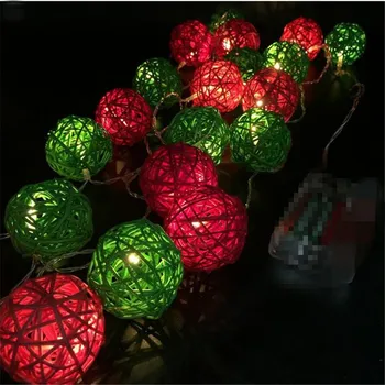 10Led Holiday Light String 4CM Red Green Rattan Ball Warm White Fairy Garland Christmas Girl Room Wedding Decor Battery Box
10Led Holiday Light String 4CM Red Green Rattan Ball Warm White Fairy Garland Christmas Girl Room Wedding Decor Battery Box