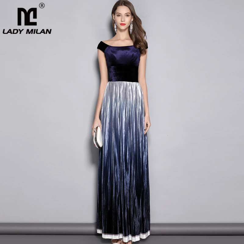 2019 Women's Slash Neckline Short Sleeves Velour Pleated Party Prom Piping Elegant Long Runway Dresses
2019 Women's Slash Neckline Short Sleeves Velour Pleated Party Prom Piping Elegant Long Runway Dresses