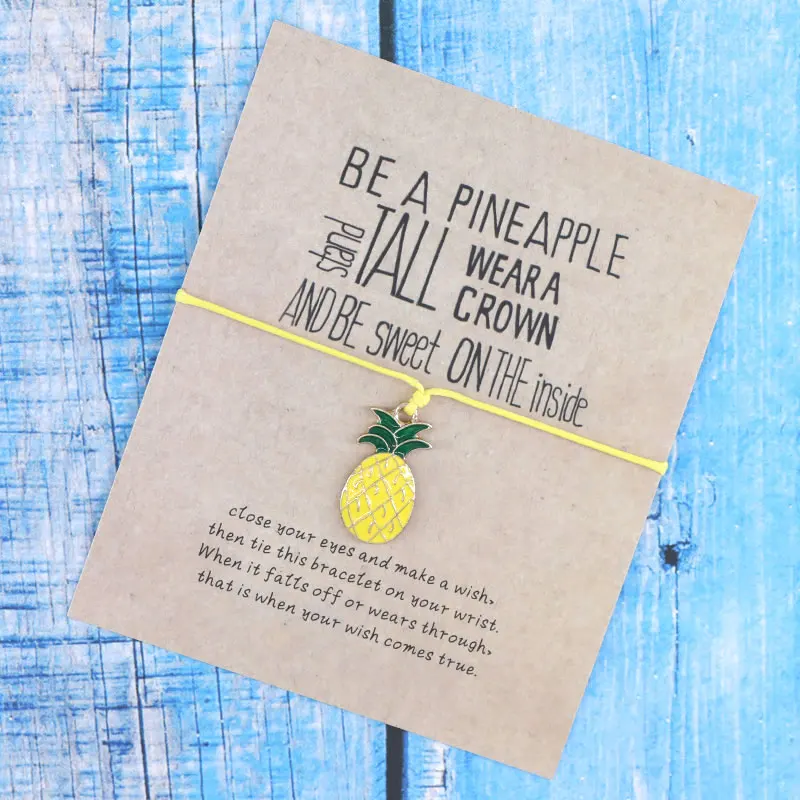 Make A Wish Pineapple Charm Be A Pineapple Wish Bracelet Fruit Handmade Rope Bracelet for Women Men Friendship Summer Jewelry
Make A Wish Pineapple Charm Be A Pineapple Wish Bracelet Fruit Handmade Rope Bracelet for Women Men Friendship Summer Jewelry