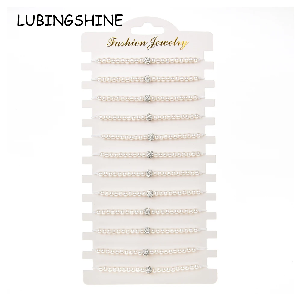 12pcs/lot Pearl Disco Ball Beads Charms Braided Bracelet for Women Adjustable Rope Chain Yoga Anklet Wristband Handmade Jewelry
12pcs/lot Pearl Disco Ball Beads Charms Braided Bracelet for Women Adjustable Rope Chain Yoga Anklet Wristband Handmade Jewelry