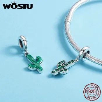 WOSTU 100% Pure 925 Sterling Silver High Quality Fresh Green CZ Cactus Plants Enamel Pendant fit Female Charm Bracelet BKC515
WOSTU 100% Pure 925 Sterling Silver High Quality Fresh Green CZ Cactus Plants Enamel Pendant fit Female Charm Bracelet BKC515