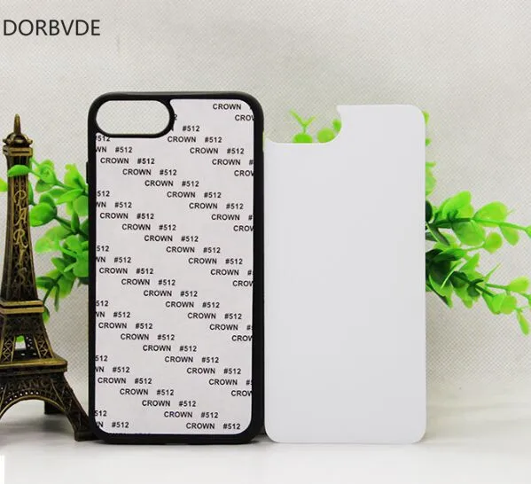 Пустой 2D сублимационный ТПУ + ПК резиновый чехол для iphone 7 plus 8 с алюминиевыми