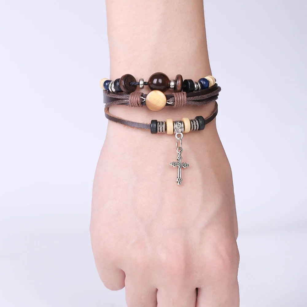 New Multilayer Leather Bracelet Men Fashion Braided Handmade Star Rope Bracelet Homme Indian Jewelry Wrap Couple Bracelet Charms
New Multilayer Leather Bracelet Men Fashion Braided Handmade Star Rope Bracelet Homme Indian Jewelry Wrap Couple Bracelet Charms