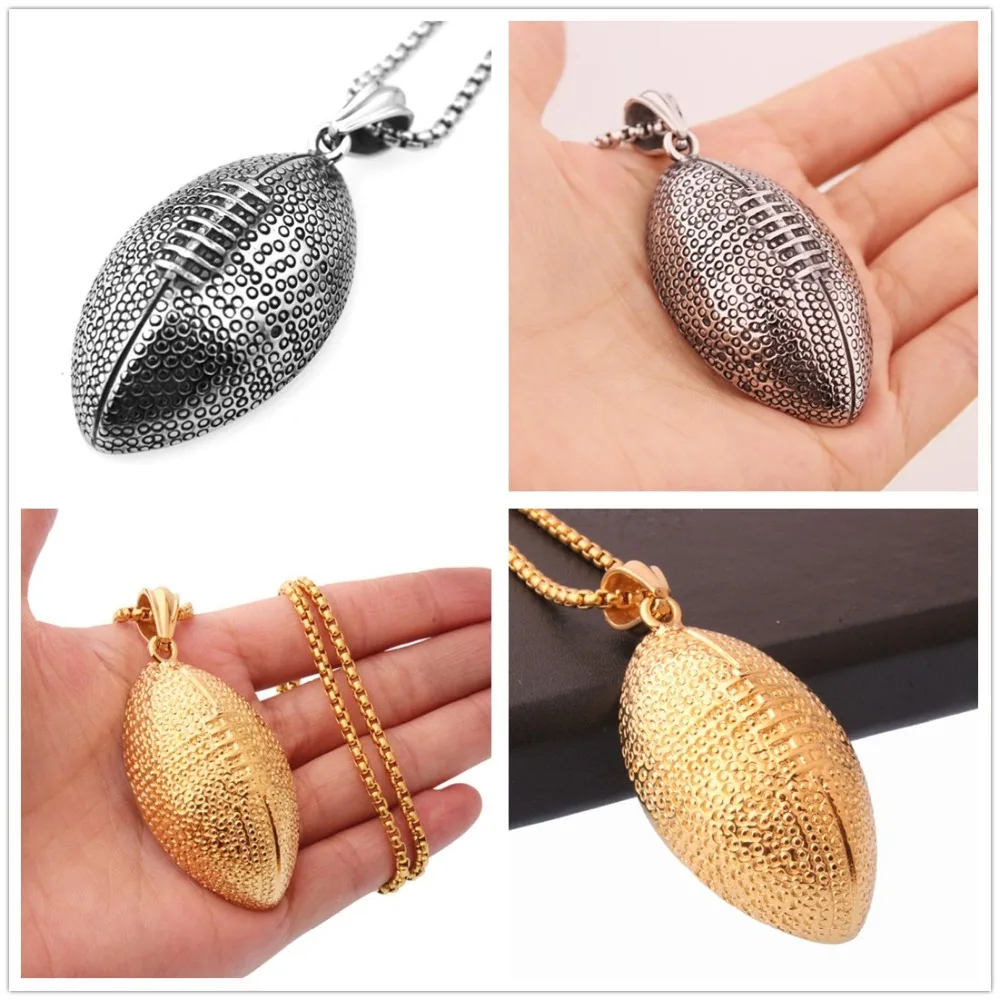 Top Quality Heavy Silver Or Gold Rugby Design 316L Stainless Steel Men Boy's Pendant Necklace Hot Jewelry Free Box Chain 24"*3mm
Top Quality Heavy Silver Or Gold Rugby Design 316L Stainless Steel Men Boy's Pendant Necklace Hot Jewelry Free Box Chain 24"*3mm