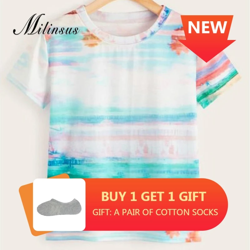 2019 New Summer Women Tie Dye T-shirt Female Korean Clothes Fashion Ins Holiday Beach Shirt Harajuku 80s 90s Camisas Mujer 
2019 New Summer Women Tie Dye T-shirt Female Korean Clothes Fashion Ins Holiday Beach Shirt Harajuku 80s 90s Camisas Mujer