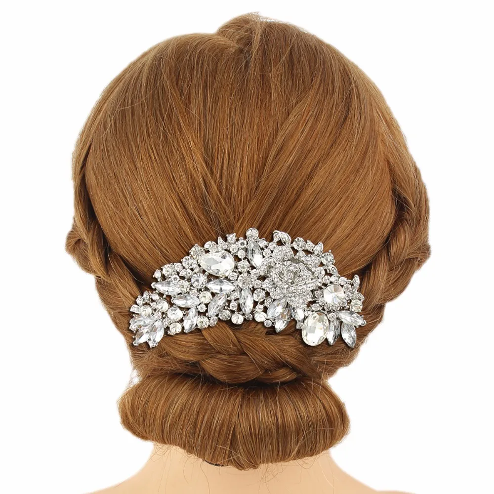Tuliper Flower Rhinestone Bridal Hair Comb Pin Clear Austrian Crystal Wedding Hair Accessories Jewelry Women Gift
Tuliper Flower Rhinestone Bridal Hair Comb Pin Clear Austrian Crystal Wedding Hair Accessories Jewelry Women Gift