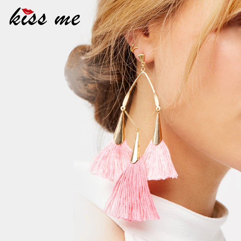 KISS ME Pink & Blue Rope Tassel Earrings Ethnic Style Trendy Big Long Drop Earrings Women Fashion Jewelry
KISS ME Pink & Blue Rope Tassel Earrings Ethnic Style Trendy Big Long Drop Earrings Women Fashion Jewelry