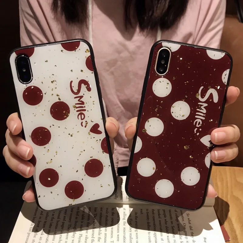 Fashion Brand Cases For iPhone X XR XS MAX 7 8 6 6s Plus Case Cover Smile & Red Polka Dot Phone Funda Coque For Girl Girls Gifts
Fashion Brand Cases For iPhone X XR XS MAX 7 8 6 6s Plus Case Cover Smile & Red Polka Dot Phone Funda Coque For Girl Girls Gifts