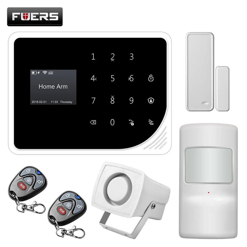

FUERS New S5 wireless GSM frequency 850/900/1800/1900MHZ Alarm System APP Control support Russian Spanish English Dutch