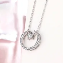 925 silver Necklace Detachable Lucky Star & Moon Pendants Necklace for Women Choker Jewelry Fine Geometric Crystal Jewelry
925 silver Necklace Detachable Lucky Star & Moon Pendants Necklace for Women Choker Jewelry Fine Geometric Crystal Jewelry