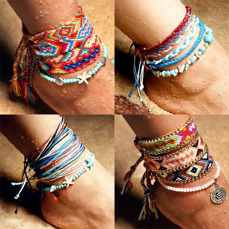 2019 new 1Set Graceful Yoga Conch starfish Bohemia beads Gifts Exquesite Sea turtle Knit Girls Anklets Handmade 28 Colors
2019 new 1Set Graceful Yoga Conch starfish Bohemia beads Gifts Exquesite Sea turtle Knit Girls Anklets Handmade 28 Colors