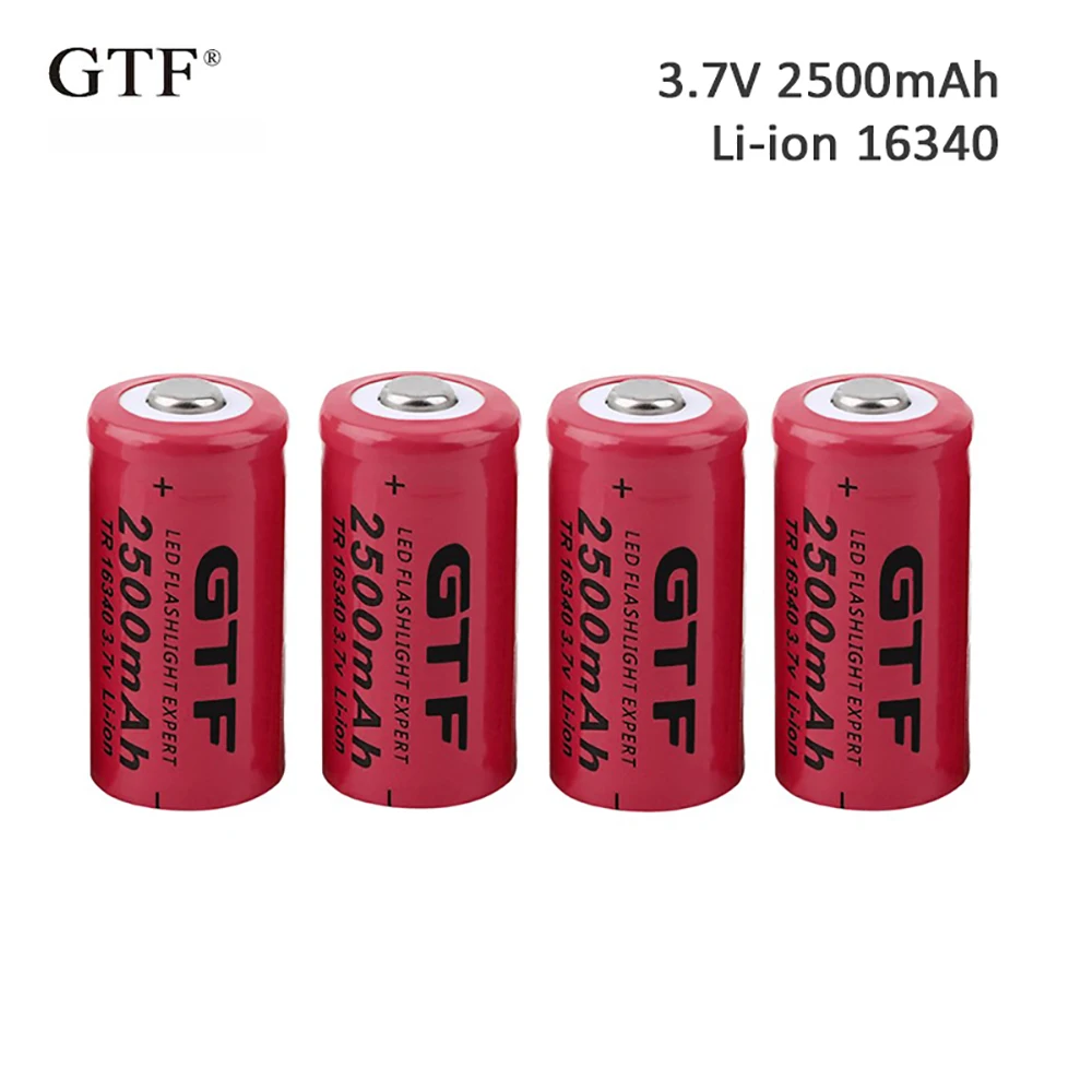 4pcs 3.7V 2500mah 16340 Battery li-ion Rechargeable Battery for Flashlight rechargeable Battery Portable LED powerbank cr123a
4pcs 3.7V 2500mah 16340 Battery li-ion Rechargeable Battery for Flashlight rechargeable Battery Portable LED powerbank cr123a