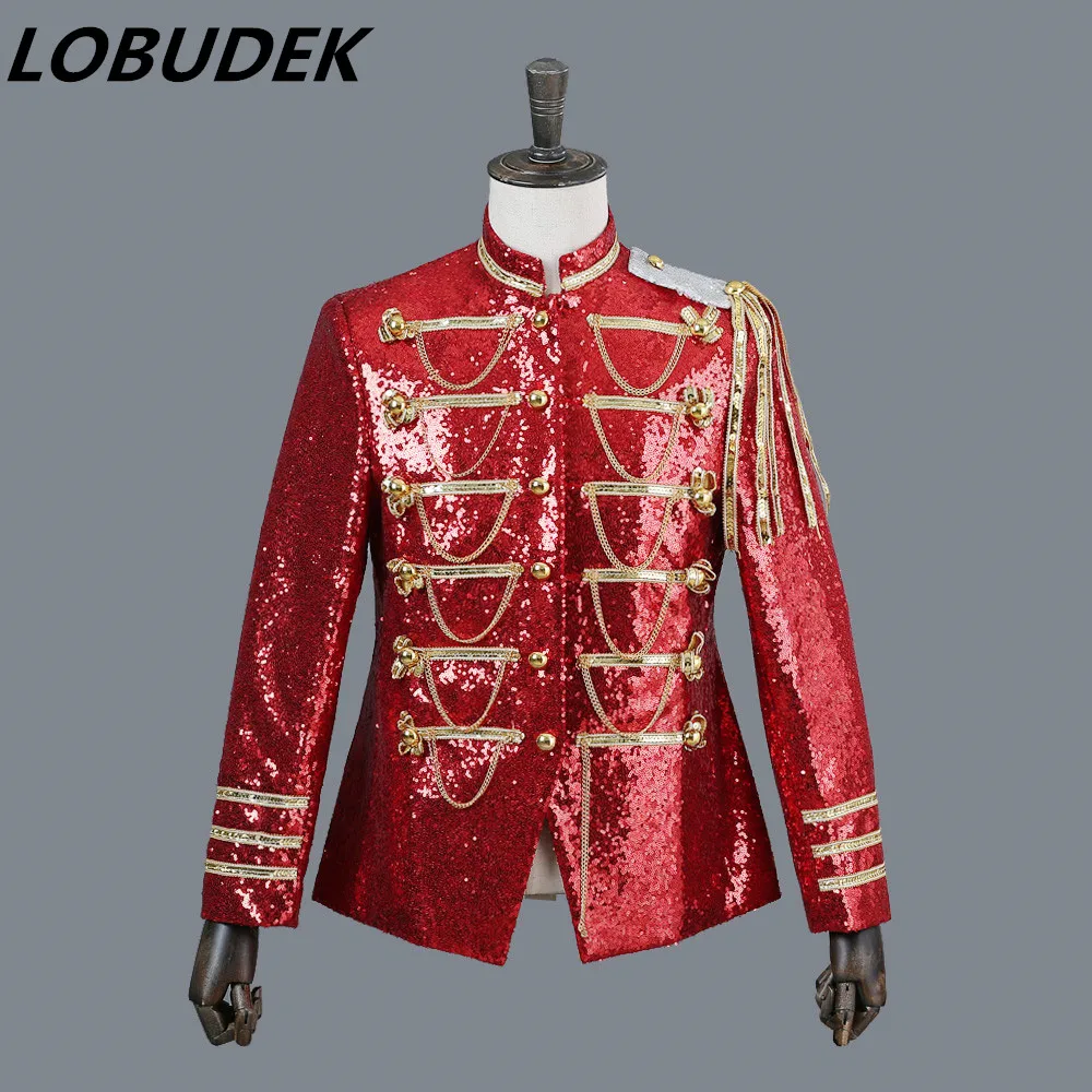 new nightlcub bar male DS costumes sequins jacket blazer fashion slim retro coat uniform singer host stage prom show performance
new nightlcub bar male DS costumes sequins jacket blazer fashion slim retro coat uniform singer host stage prom show performance