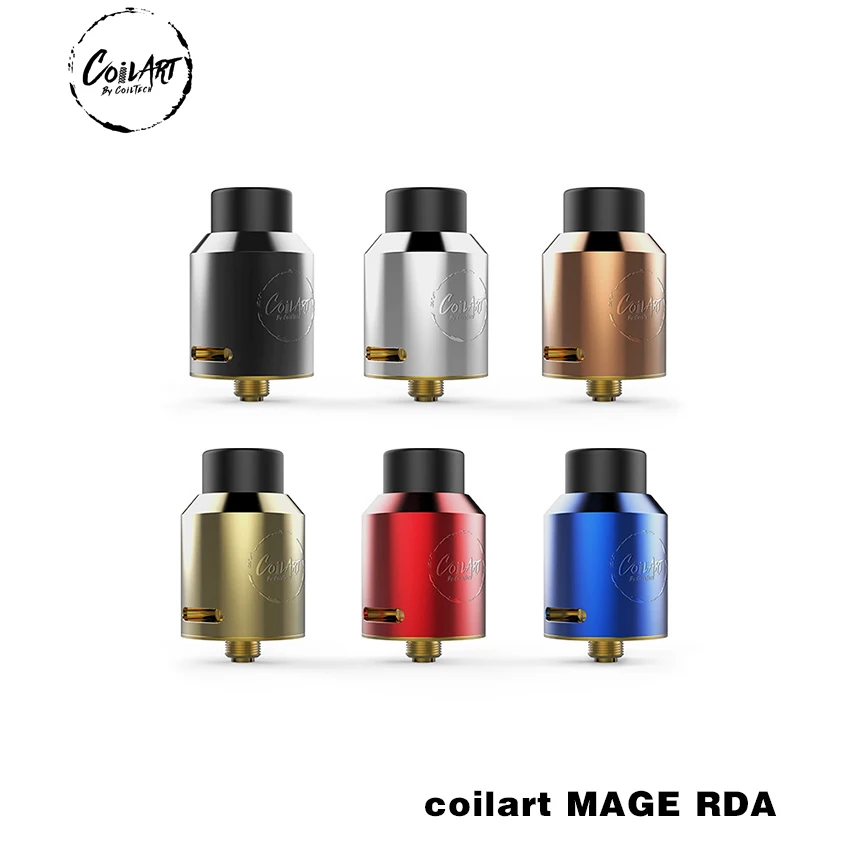 

Original CoilART Mage RDA Tank 24mm Diameter 24K Gold Plated Deck Coil Art RDA Atomizer 510 Thread with Adjustable Airflow