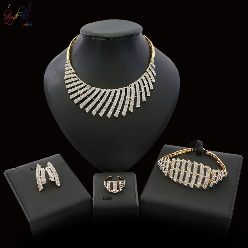 YULAILI 2018 New Coming Alloy Material Gold Color Stone Necklace Jewellery Set for Wedding
YULAILI 2018 New Coming Alloy Material Gold Color Stone Necklace Jewellery Set for Wedding