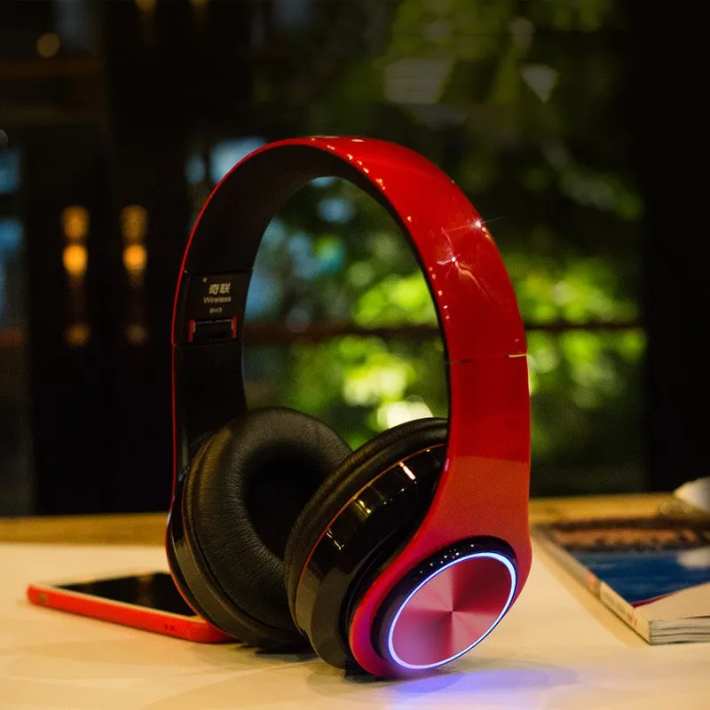 Folding Blue-tooth Headphone LED lights On Ear with Mic Stereo Sound wireless Headset support TF card 3.5mm slot
Folding Blue-tooth Headphone LED lights On Ear with Mic Stereo Sound wireless Headset support TF card 3.5mm slot