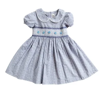 New Summer Kids Blue Pink Floral Short Lantern Peter Pan England Handmade Smocking Belt Bowknot Girls 3-7yrs Princess Dresses
New Summer Kids Blue Pink Floral Short Lantern Peter Pan England Handmade Smocking Belt Bowknot Girls 3-7yrs Princess Dresses