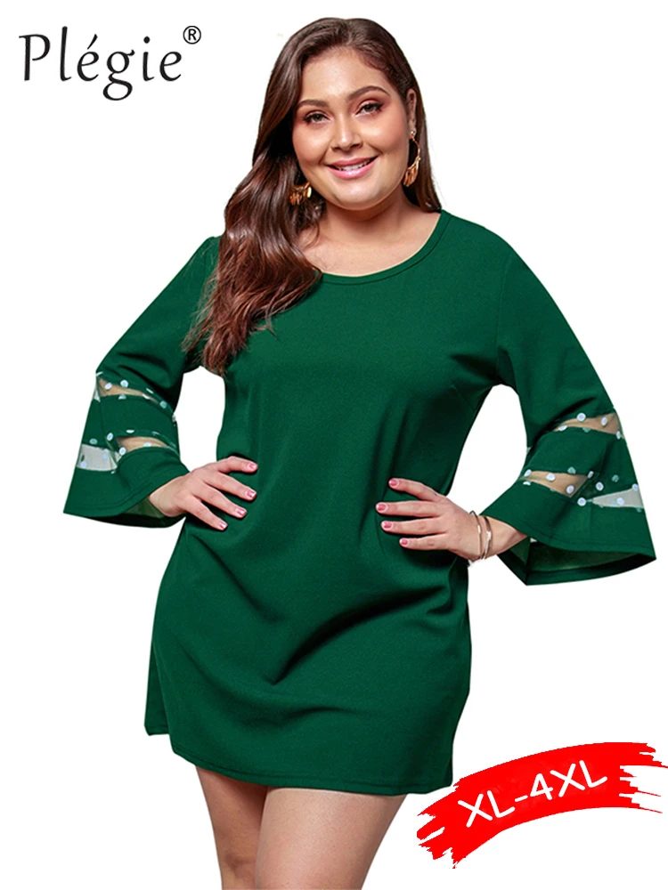 Plegie XL-4XL Plus Size Mesh Patchwork Women Dress 2019 Spring Summer Dress Vestidos Big Size Loose Dresses Black Navy ArmyGreen
Plegie XL-4XL Plus Size Mesh Patchwork Women Dress 2019 Spring Summer Dress Vestidos Big Size Loose Dresses Black Navy ArmyGreen