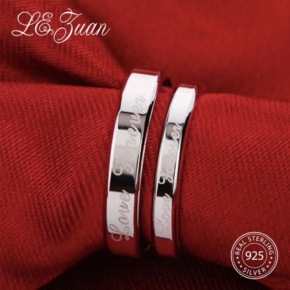 L&zuan Trendy "Love Forever" Letter Engraved 925 Sterling Silver Couple Band Rings Valentine/Engagement/Anniversary Jewelry Gift
L&zuan Trendy "Love Forever" Letter Engraved 925 Sterling Silver Couple Band Rings Valentine/Engagement/Anniversary Jewelry Gift