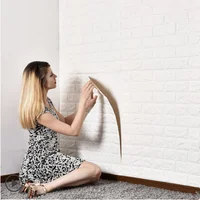 DIY 3D Wall Stickers Self Adhesive Foam Brick Room Decor Wallpaper Wall Decor Living Wall Sticker For Kids Room 70x77cm image
