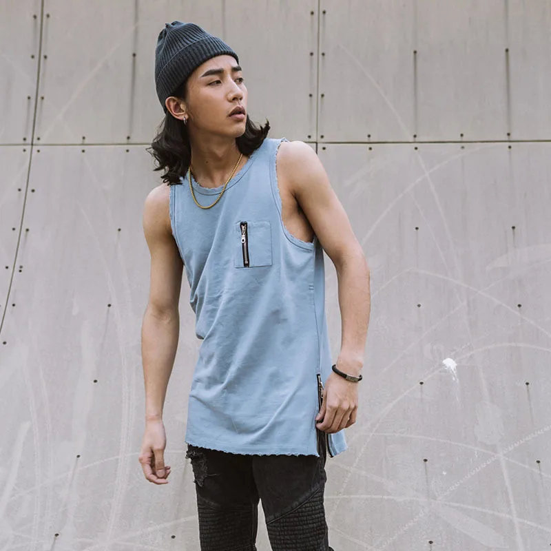 Summer new pocket render vest side zipper open American street hole in high street cotton loose movement under vest
Summer new pocket render vest side zipper open American street hole in high street cotton loose movement under vest
