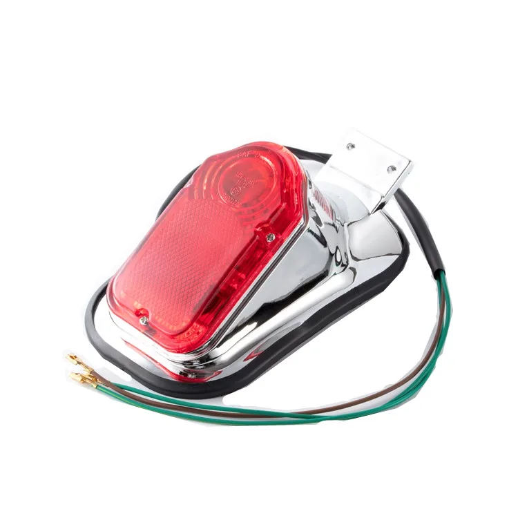 Motorcycle Retro Tombstone Style Red Brake Taillight For Harley Bobber Chopper