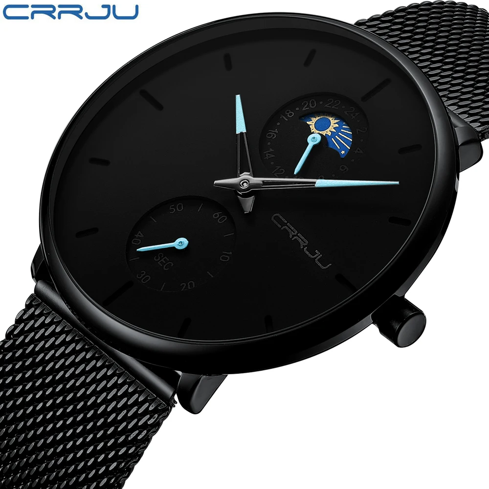 CRRJU Relogios Masculino Quartz Watch Men Casual Japan Black Watch Stainless Steel Ultra Thin Male Clock 24-hour Display 2019
CRRJU Relogios Masculino Quartz Watch Men Casual Japan Black Watch Stainless Steel Ultra Thin Male Clock 24-hour Display 2019