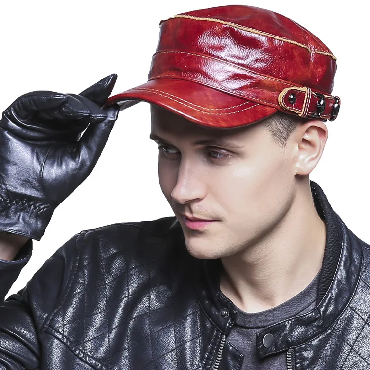 New Fashion Men's Casual Flat Sheepskin Leather Hats Casual Duck Tongue Hat Spring Autumn and Winter Dome Men Visors
New Fashion Men's Casual Flat Sheepskin Leather Hats Casual Duck Tongue Hat Spring Autumn and Winter Dome Men Visors