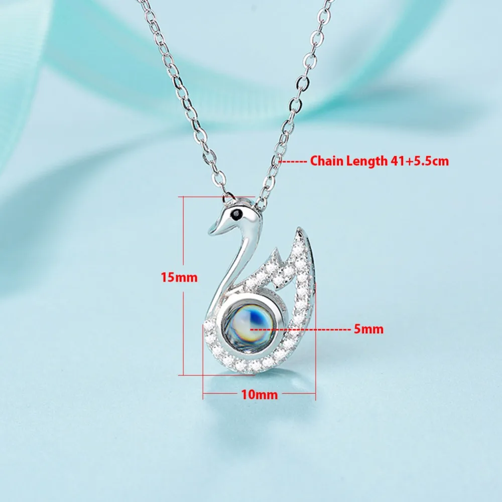 SKA Fashion Jewelry Lovely Swan Shaped I LOVE YOU In 100 languages Projection Suspension Pendant Necklace For Drop Shipping
SKA Fashion Jewelry Lovely Swan Shaped I LOVE YOU In 100 languages Projection Suspension Pendant Necklace For Drop Shipping
