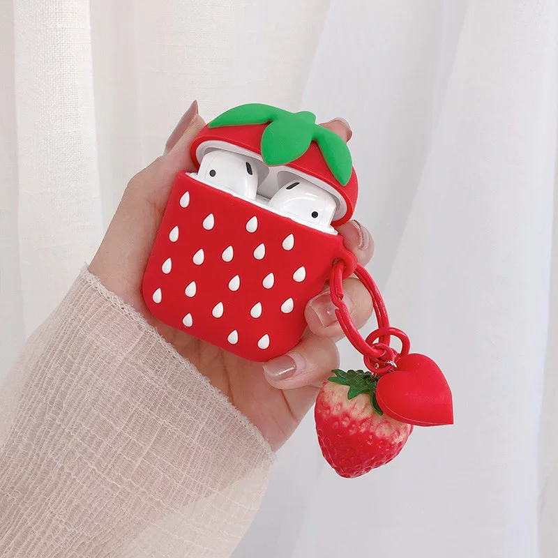 For AirPods Case Cute Fruit Strawberry Earphone Case For Apple Airpods 1 2 Silicone Protect Cover Metal Finger Ring Strap
For AirPods Case Cute Fruit Strawberry Earphone Case For Apple Airpods 1 2 Silicone Protect Cover Metal Finger Ring Strap