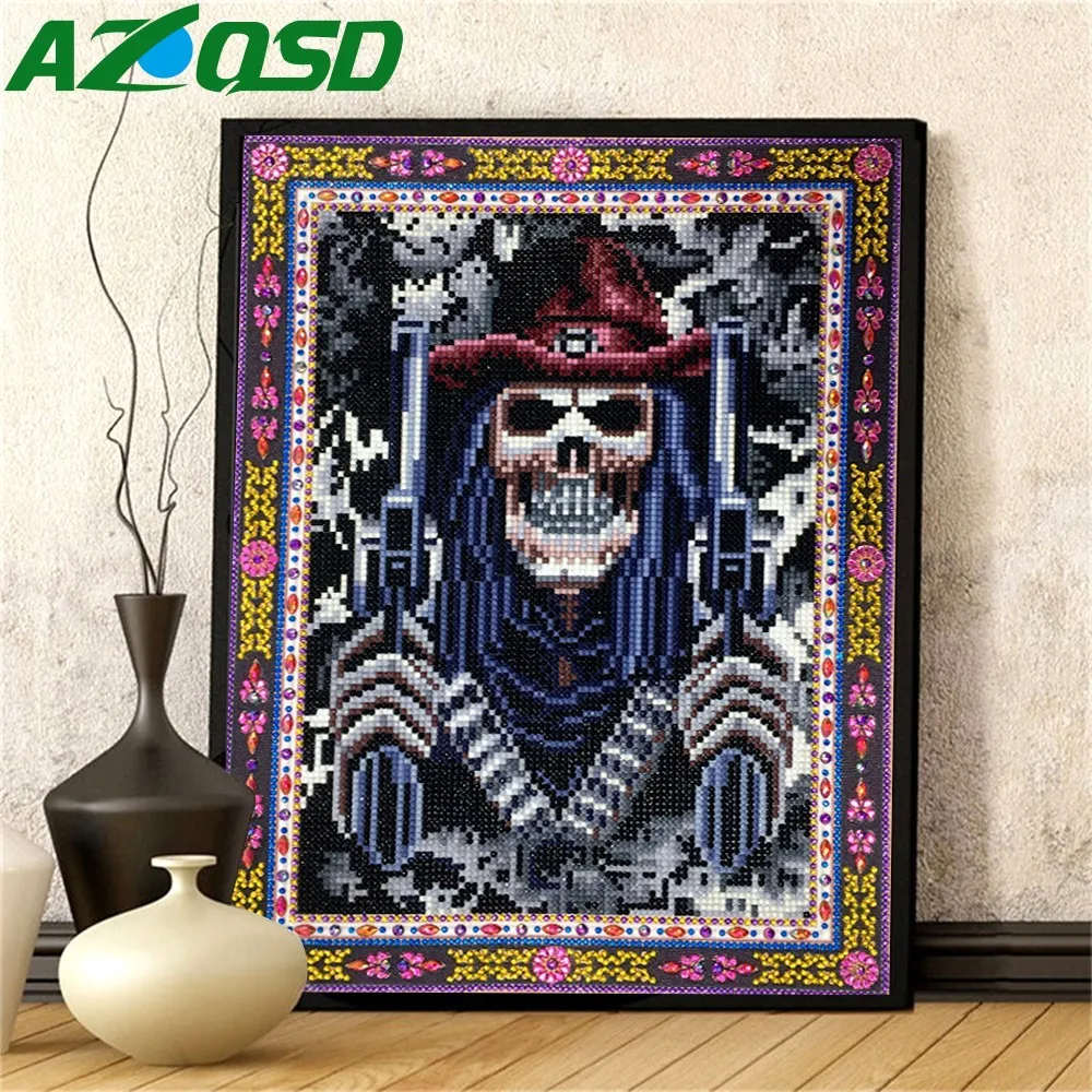 AZQSD Special Shaped Home Decor Diamond Painting Cartoon With Lace Diamond Embroidery Skull Wall Art Double Gun Rhinestones 
AZQSD Special Shaped Home Decor Diamond Painting Cartoon With Lace Diamond Embroidery Skull Wall Art Double Gun Rhinestones