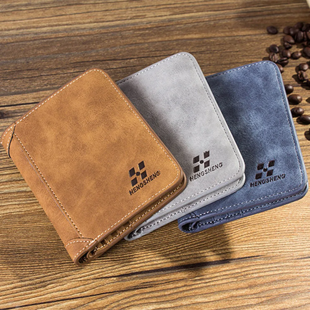 WALLETS Men Leather RETRO SOLID COLOR Blocking Short Wallet Card Holder Purse With Coin Pocket carteira #0.9
WALLETS Men Leather RETRO SOLID COLOR Blocking Short Wallet Card Holder Purse With Coin Pocket carteira #0.9