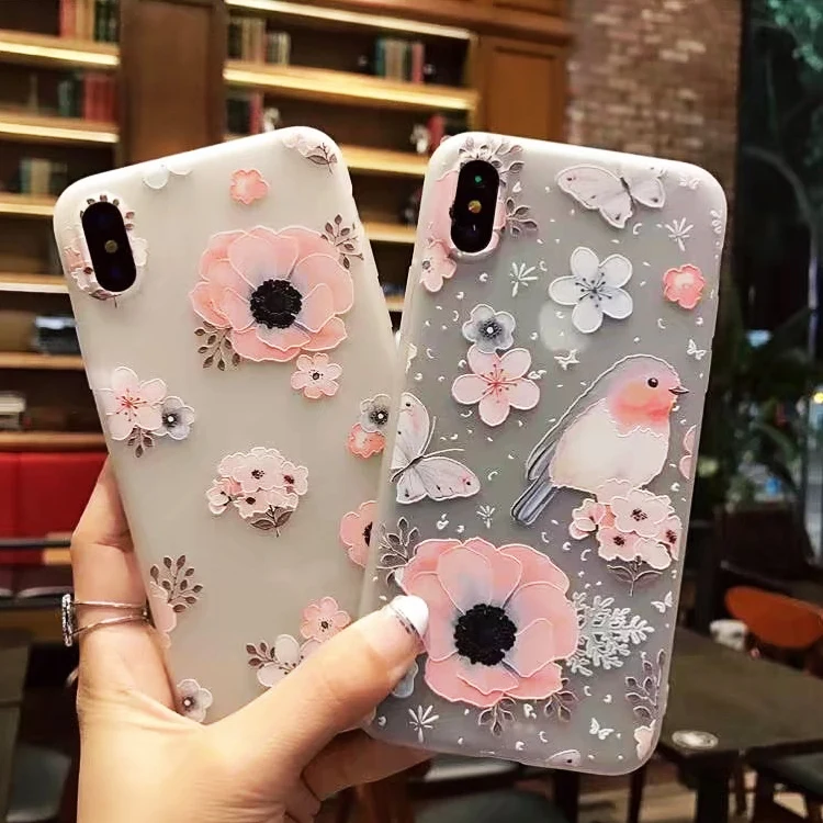 Relief Flower Bird TPU Case For iPhone 5 5S SE 7 8 plus X Case Scrub Silicone Cases For iphone 6 6S Plus Phone Bags
Relief Flower Bird TPU Case For iPhone 5 5S SE 7 8 plus X Case Scrub Silicone Cases For iphone 6 6S Plus Phone Bags