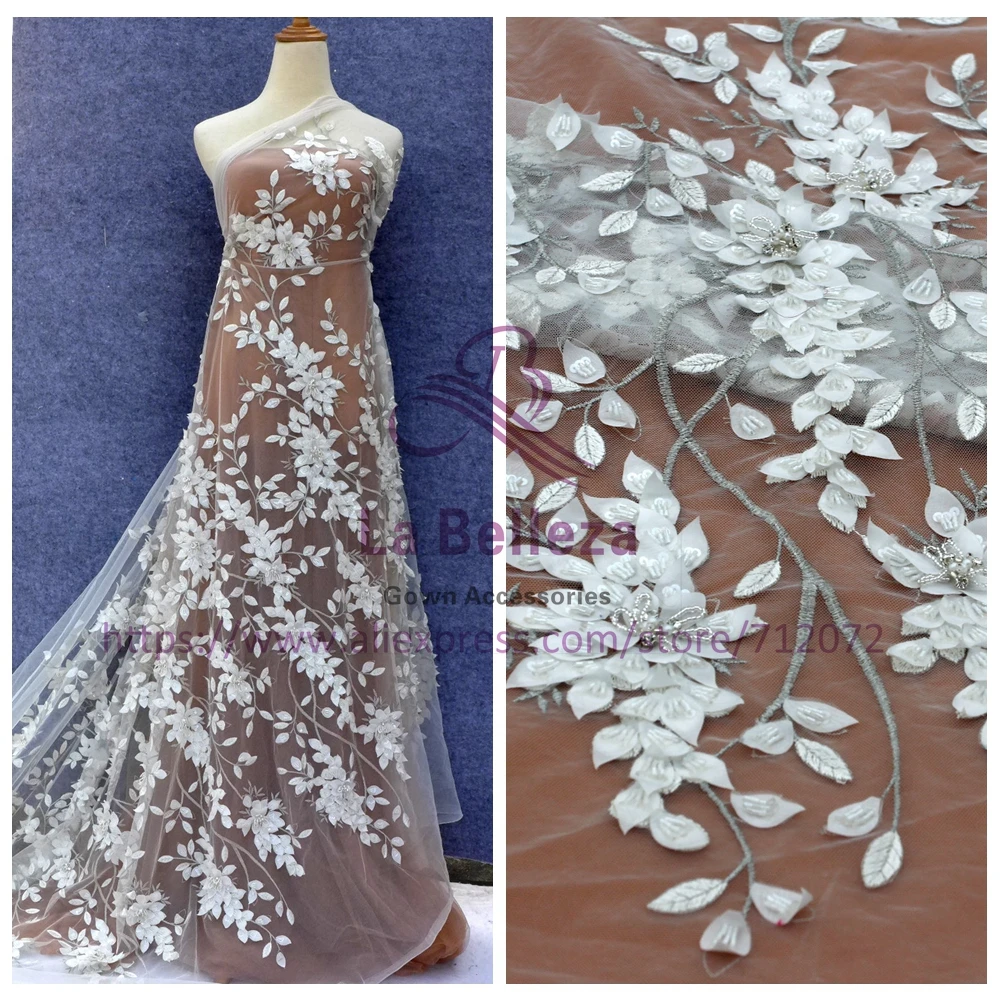 La Belleza New handmade ivory orange 3D flowers leaves beading evening ddress lace fabric 1 yard DD1801
La Belleza New handmade ivory orange 3D flowers leaves beading evening ddress lace fabric 1 yard DD1801