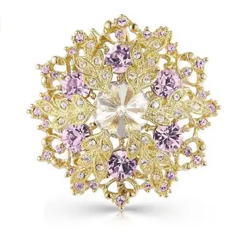 2 Inch Pink Rhinestone Crystal Xmas Snowflake and Wreath Brooch 
2 Inch Pink Rhinestone Crystal Xmas Snowflake and Wreath Brooch