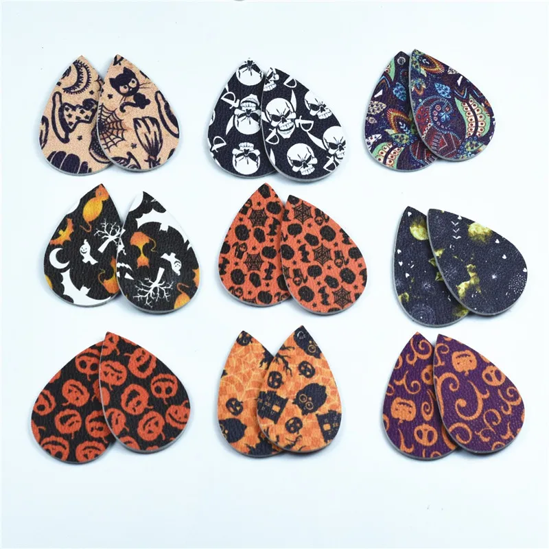10Pcs/lot Pu Leather Earrings Halloween Jewelry Findings Ghost Pumpkin Teardrop Charm Pendant For DIY Making Earring Accessories
10Pcs/lot Pu Leather Earrings Halloween Jewelry Findings Ghost Pumpkin Teardrop Charm Pendant For DIY Making Earring Accessories