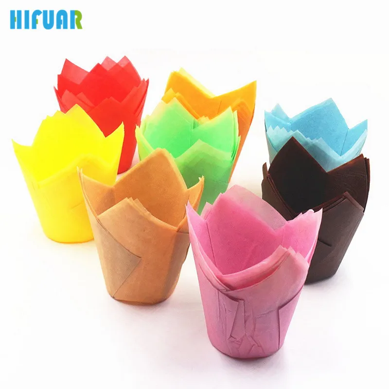 HIFUAR 50/100Pcs Paper Cake Decoration Tool Mold Tulip Flower Chocolate Cupcake Wrapper Baking Muffin Paper Liner Disposable 
HIFUAR 50/100Pcs Paper Cake Decoration Tool Mold Tulip Flower Chocolate Cupcake Wrapper Baking Muffin Paper Liner Disposable