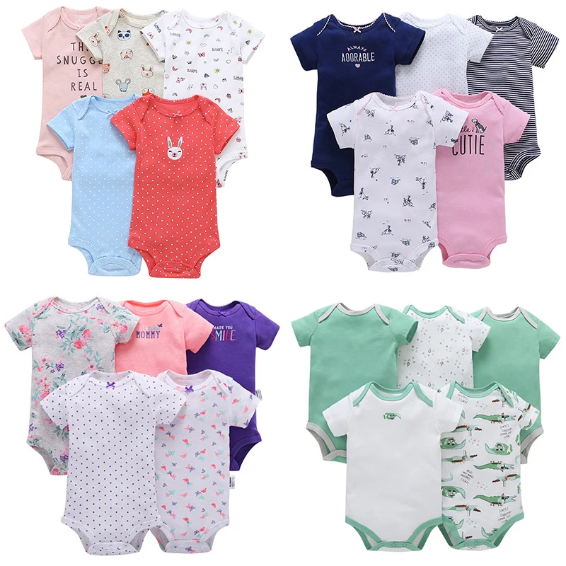 5pcs/lot Baby Girls Bodysuit 100% Cotton Infant Short Sleeve Climbing Clothing Cartoon Printed Jumpsuits Baby Boys Clothes
5pcs/lot Baby Girls Bodysuit 100% Cotton Infant Short Sleeve Climbing Clothing Cartoon Printed Jumpsuits Baby Boys Clothes